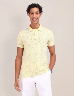 Floral Pattern Cotton Polo Shirt