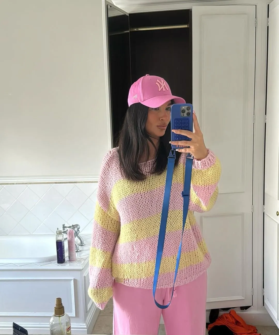 Forget Me Not Jumper in Yellow and Pink