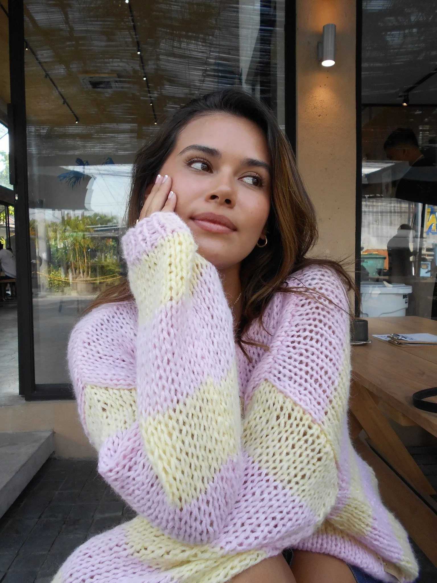 Forget Me Not Jumper in Yellow and Pink