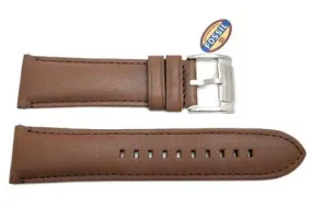 Fossil Brown Genuine Smooth Leather 24mm Watch Strap