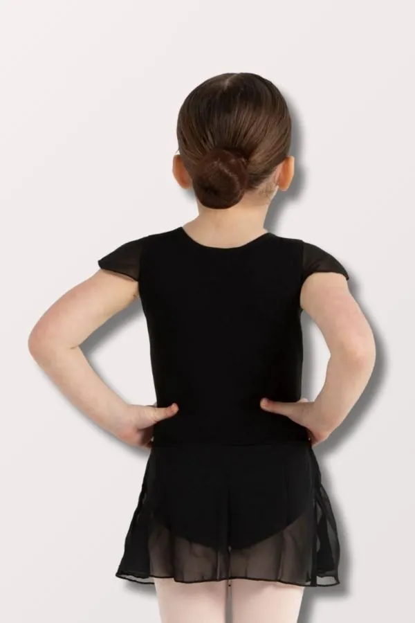 Girls Flutter Sleeve Dress - Black