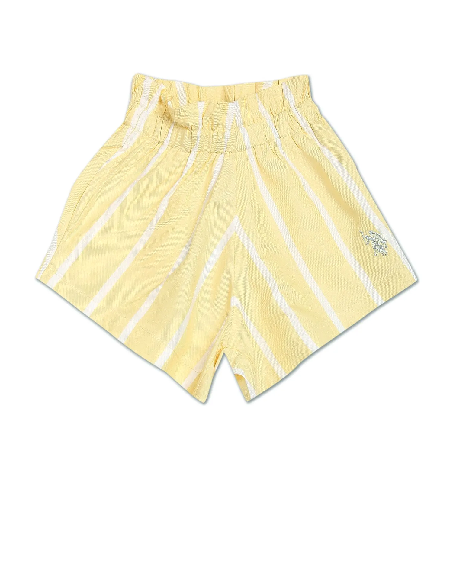 Girls Vertical Stripe Viscose Shorts