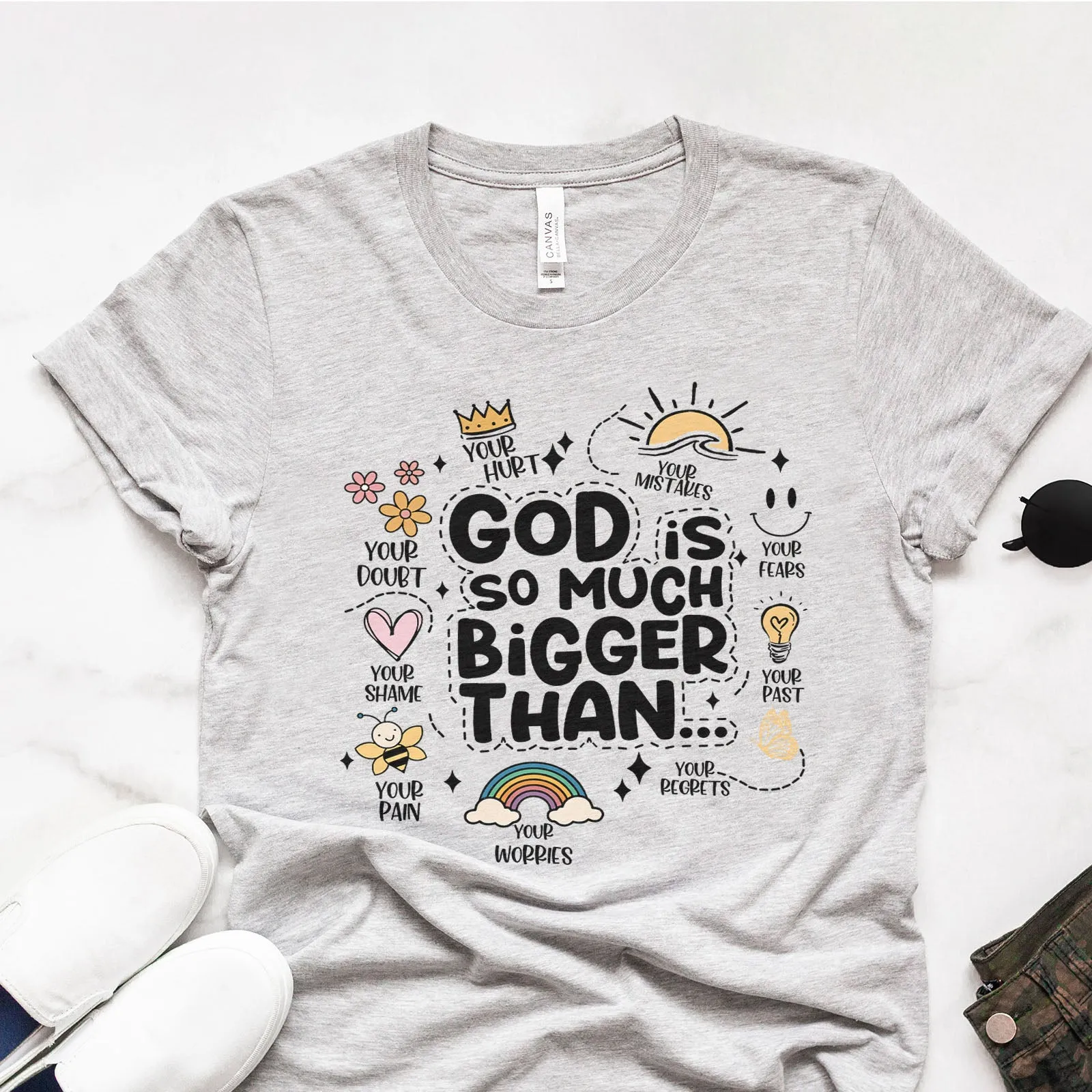 God is Bigger Bible Affirmations Tee