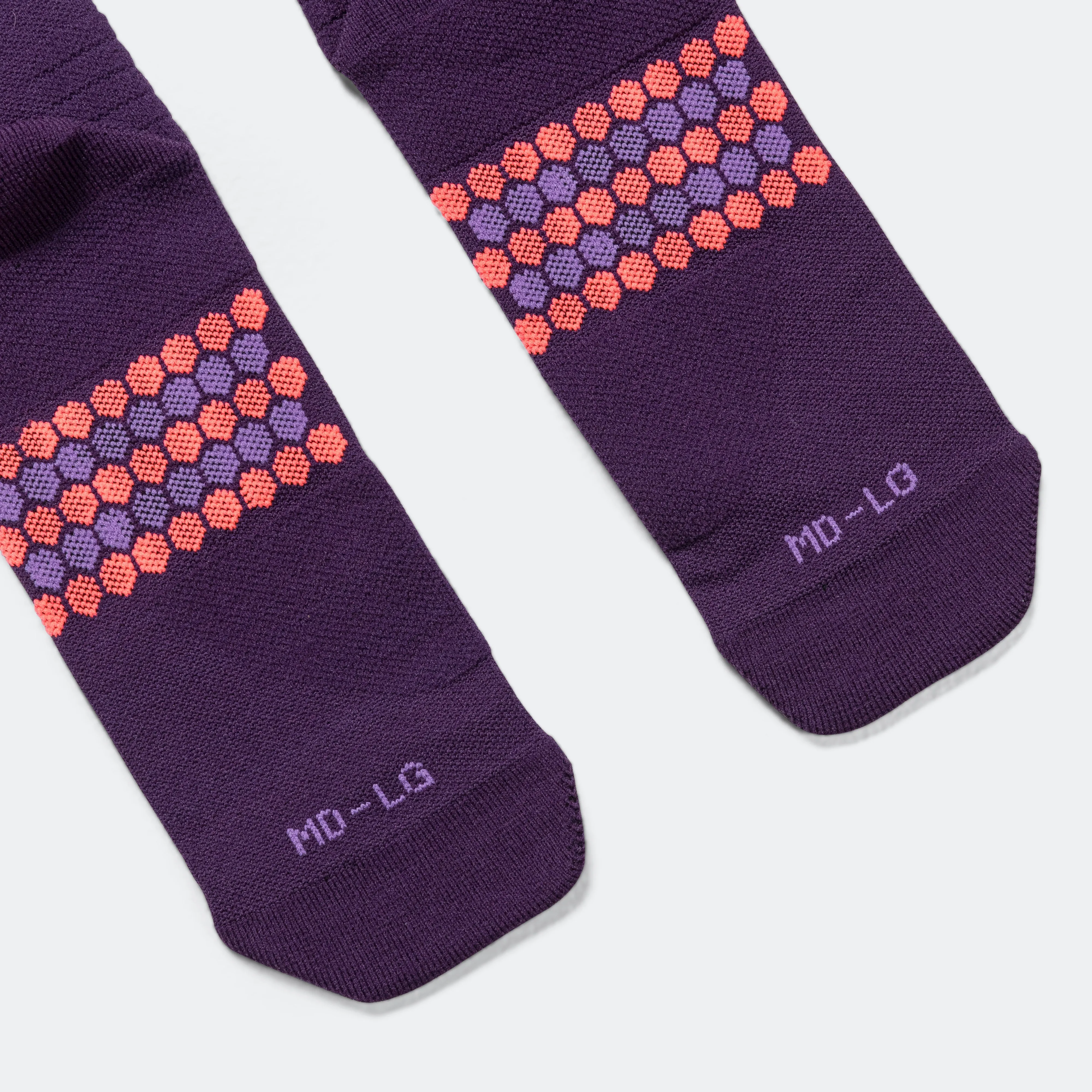 Half Crew Racing Socks - Purple/Grape/Crimson