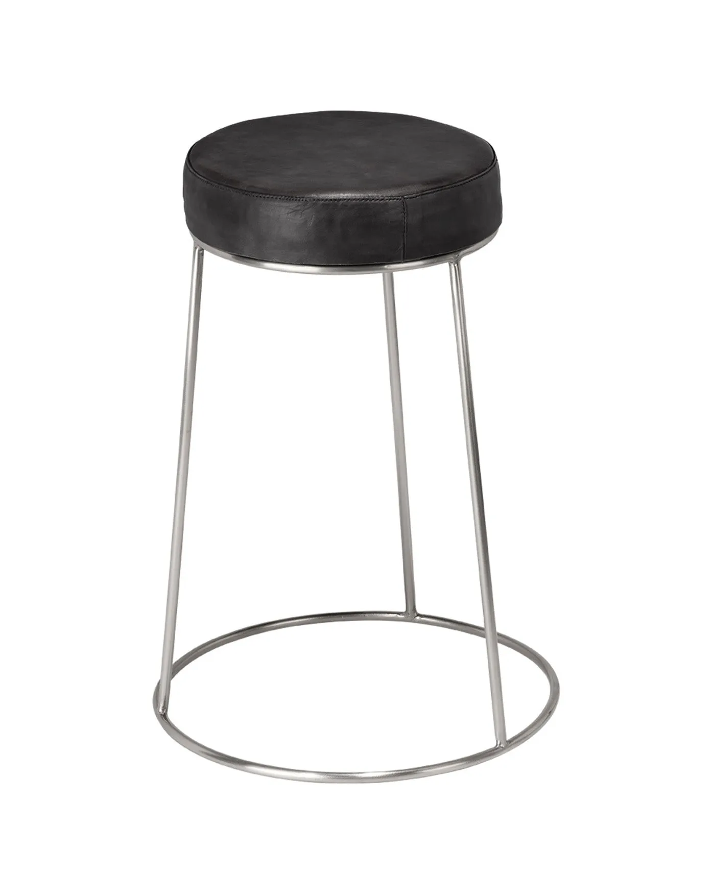 Henry Round Leather Counter Stool