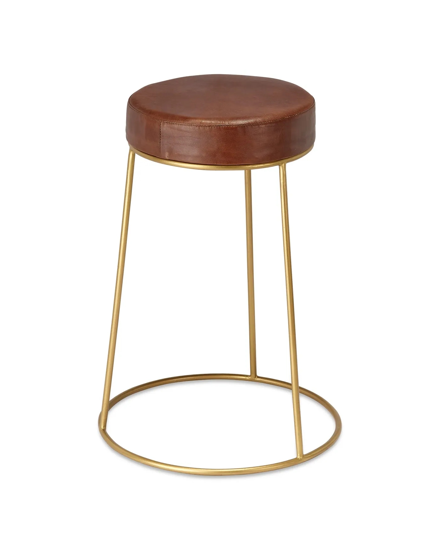 Henry Round Leather Counter Stool