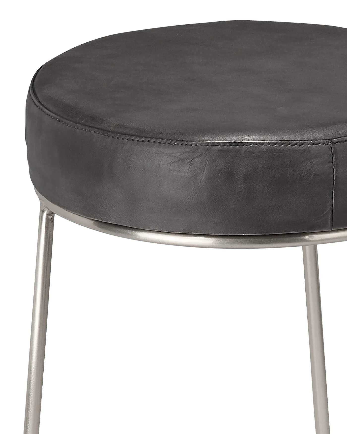 Henry Round Leather Counter Stool