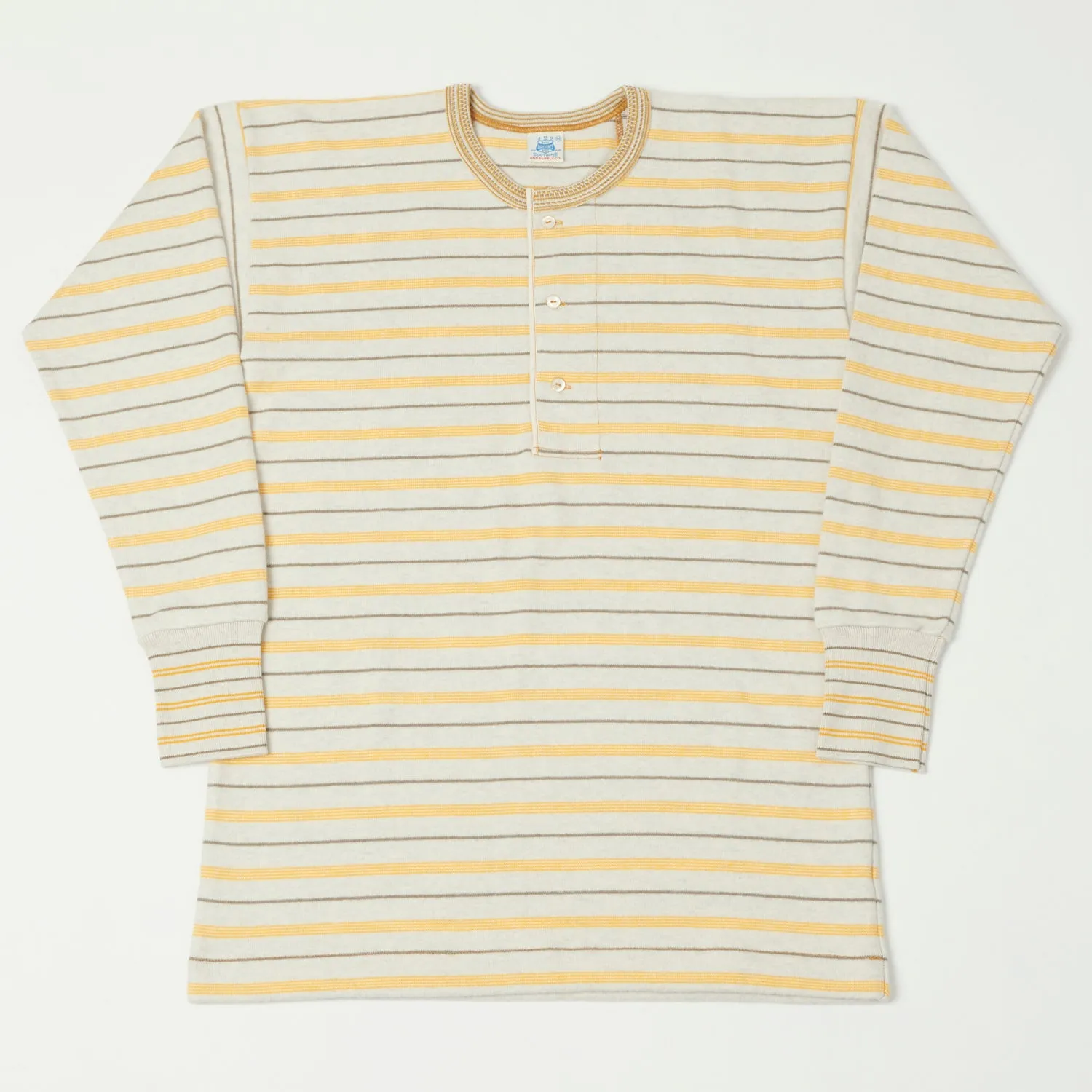 John Gluckow Lot. JG-CS01 1890-1910 Miner's Henley - Beige Yellow