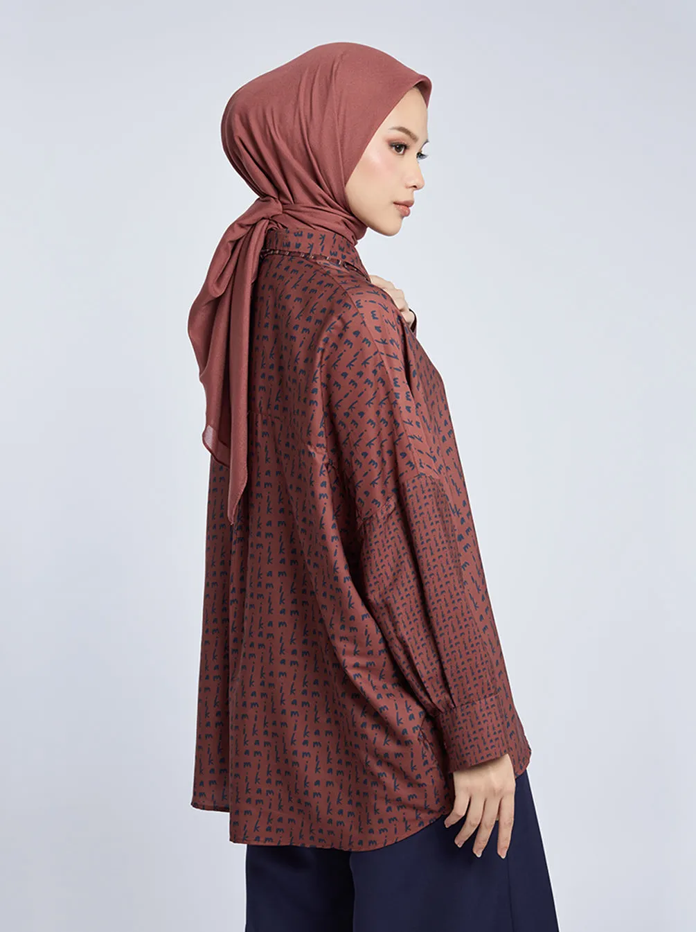 KEYNA DROPSHOULDER TOP TERRACOTA