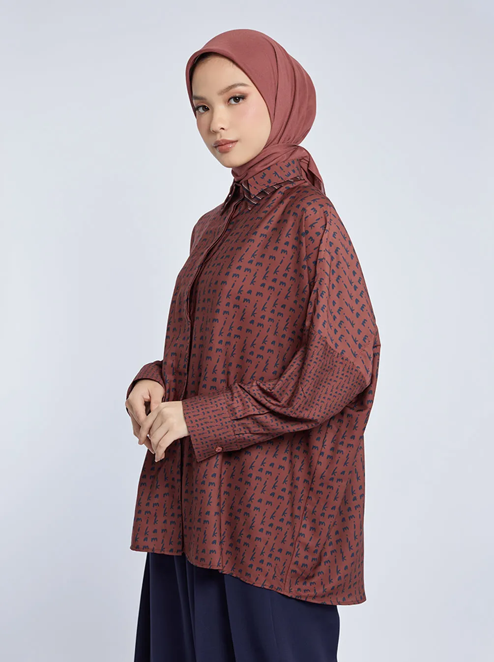 KEYNA DROPSHOULDER TOP TERRACOTA