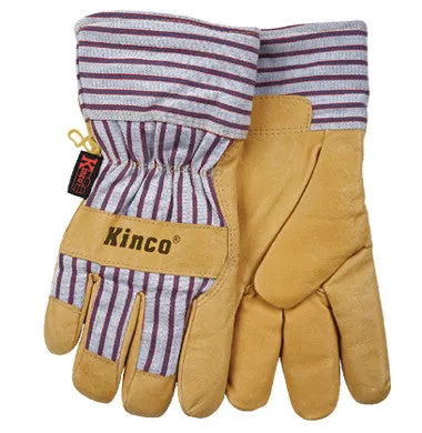 Kinco Lined Grain Pigskin Leather Palm Gloves with Full Gauntlet