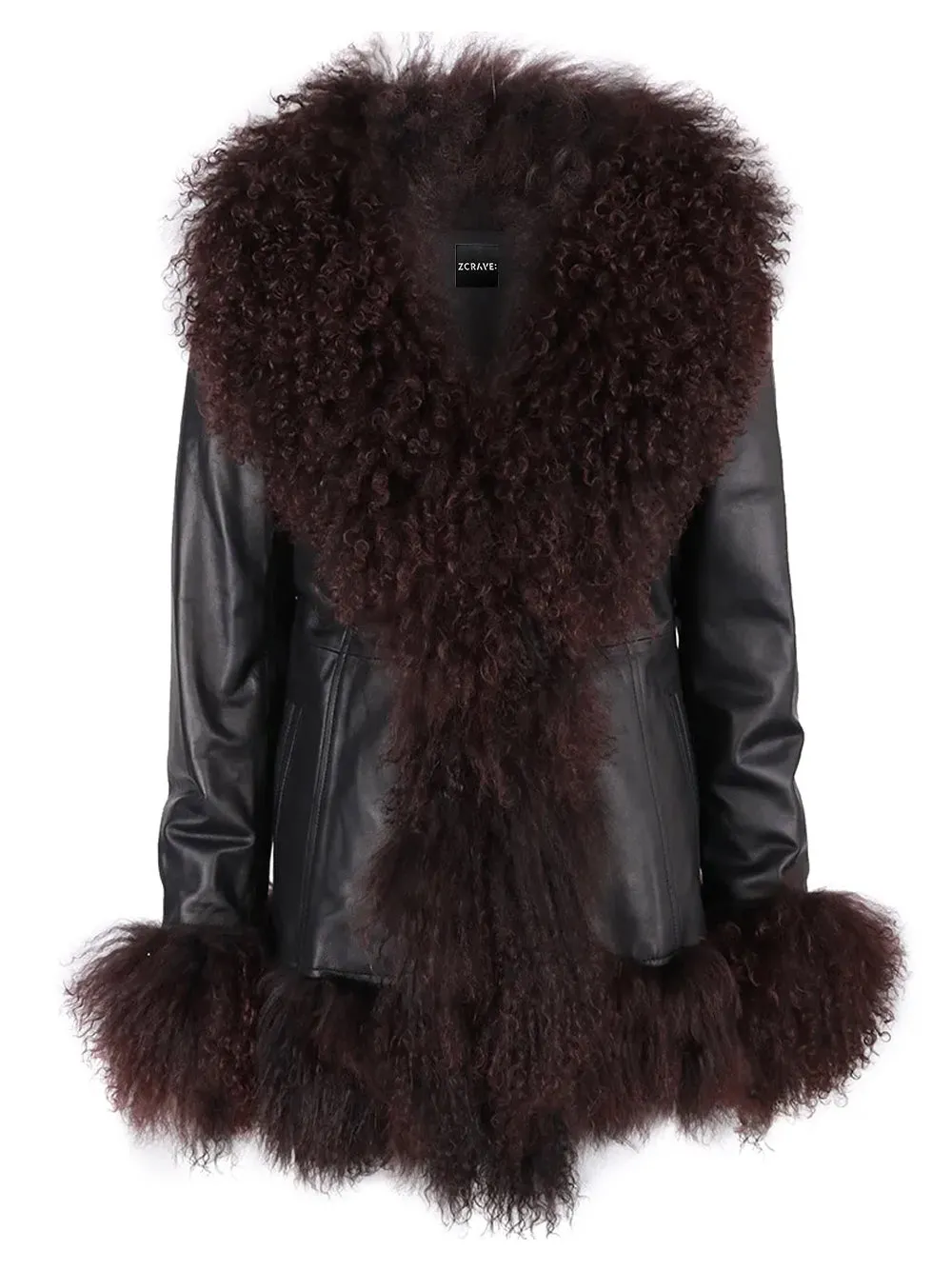 LAINNE Leather Shearling Fringed Jacket