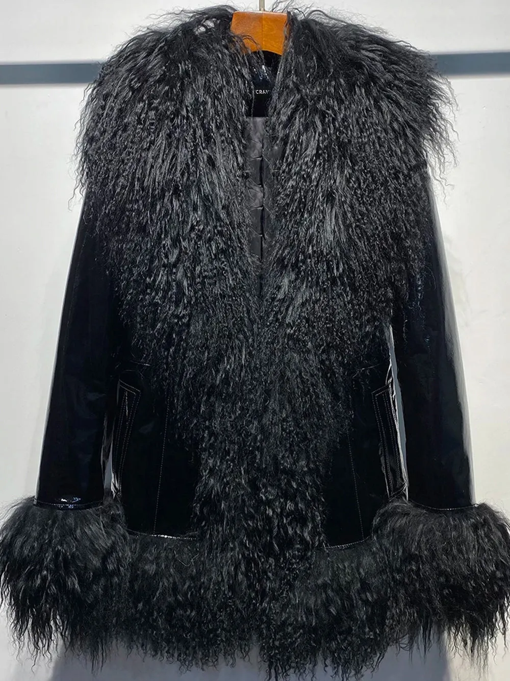 LAINNE Leather Shearling Fringed Jacket