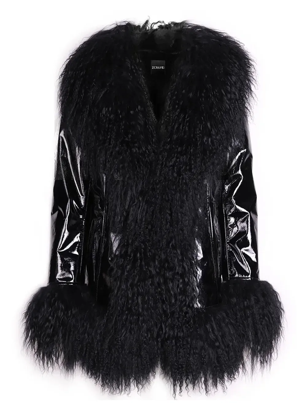 LAINNE Leather Shearling Fringed Jacket