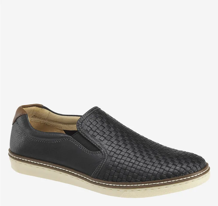 McGuffey Woven Slip-On, Black Full Grain Leather