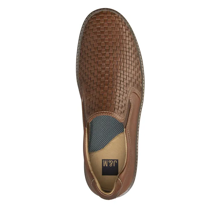 McGuffey Woven Slip-On, Tan Full Grain Leather