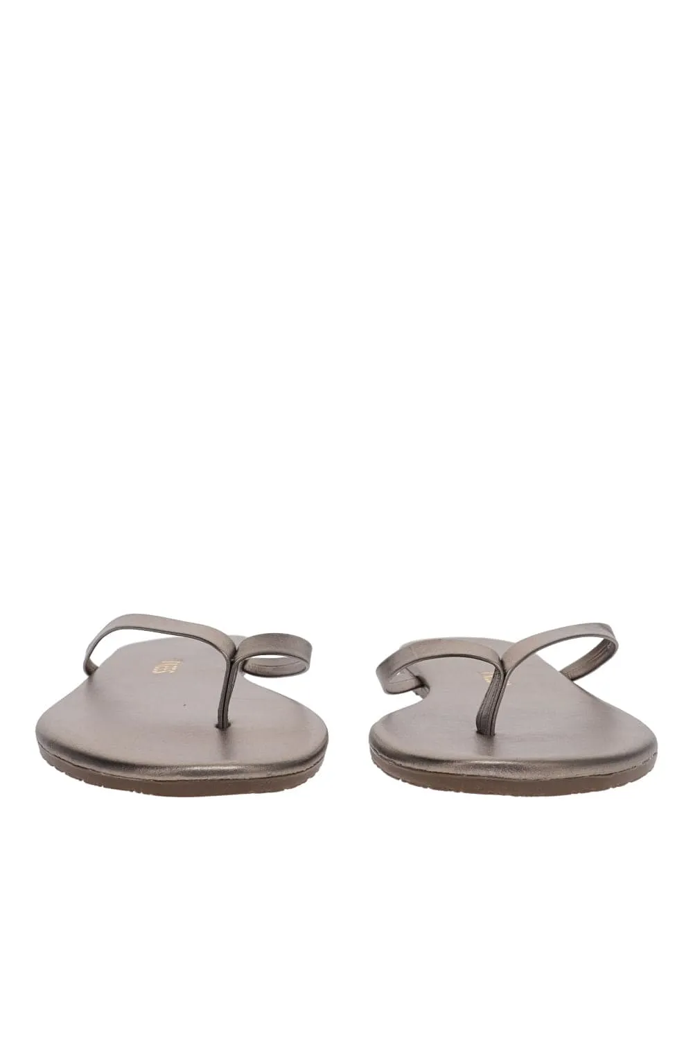 Metallics Frosty Grey Leather Sandals