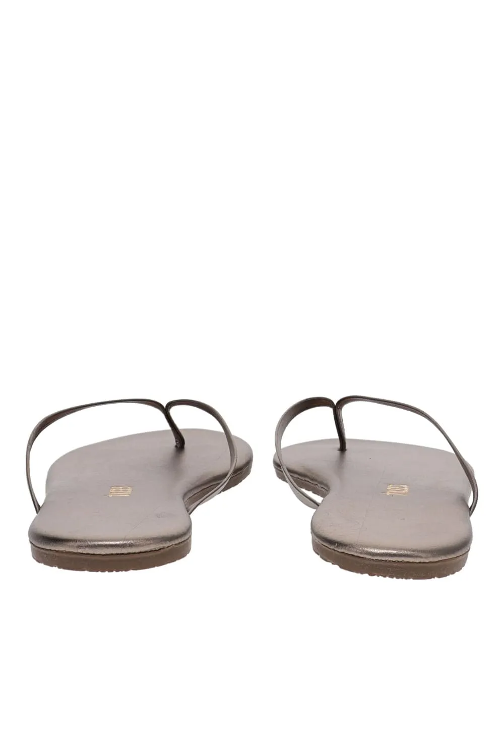 Metallics Frosty Grey Leather Sandals