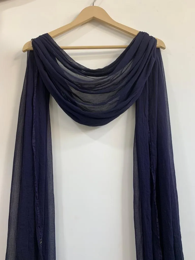 Navy Blue Chiffon Dupatta