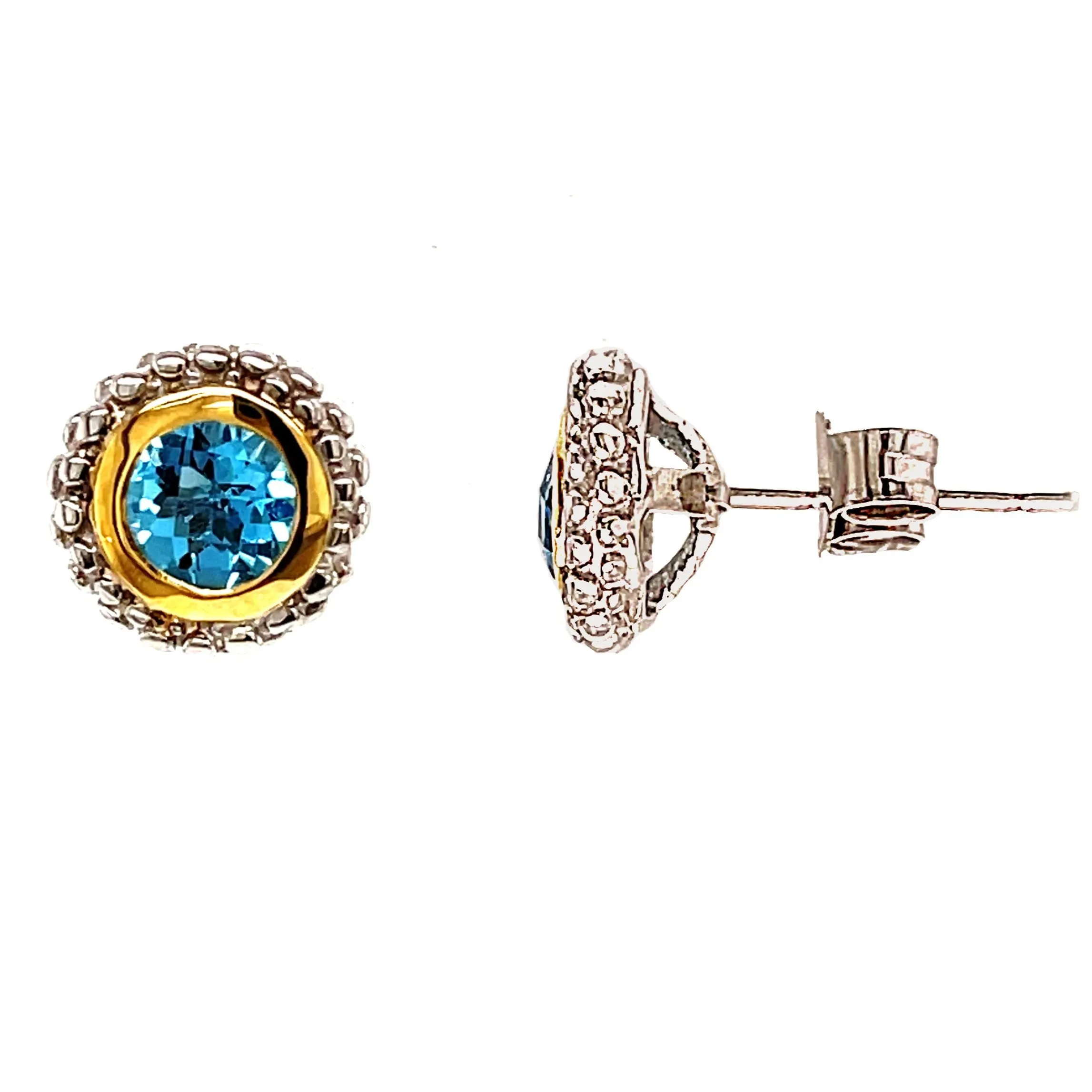 Phillip Gavriel Sterling Silver Blue Topaz Studs