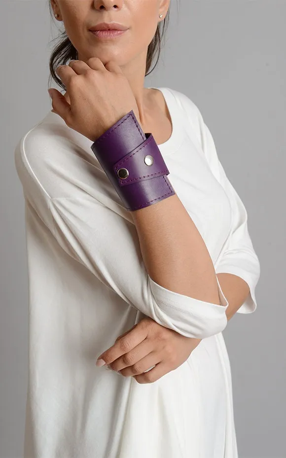 Purple Leather Bracelet