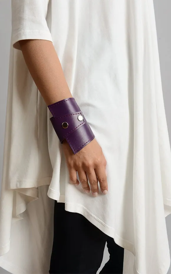 Purple Leather Bracelet