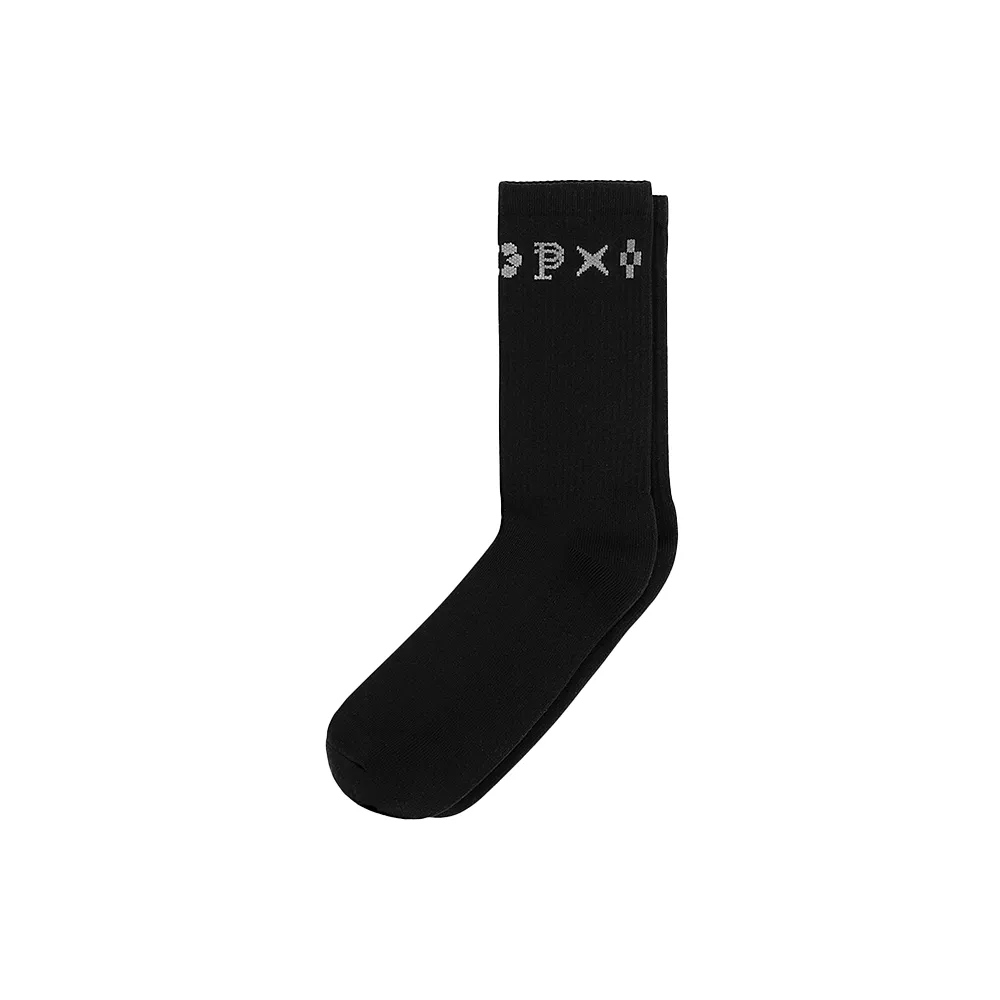 Purple Monogram Crew Sock 'Black'