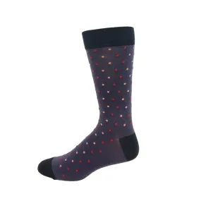 "Polka Dot" in Purple Cotton Dress sock  by Vagden