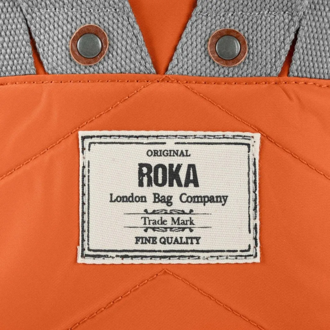 Roka London Bantry B Recycled Nylon Backpack Small Burnt Orange