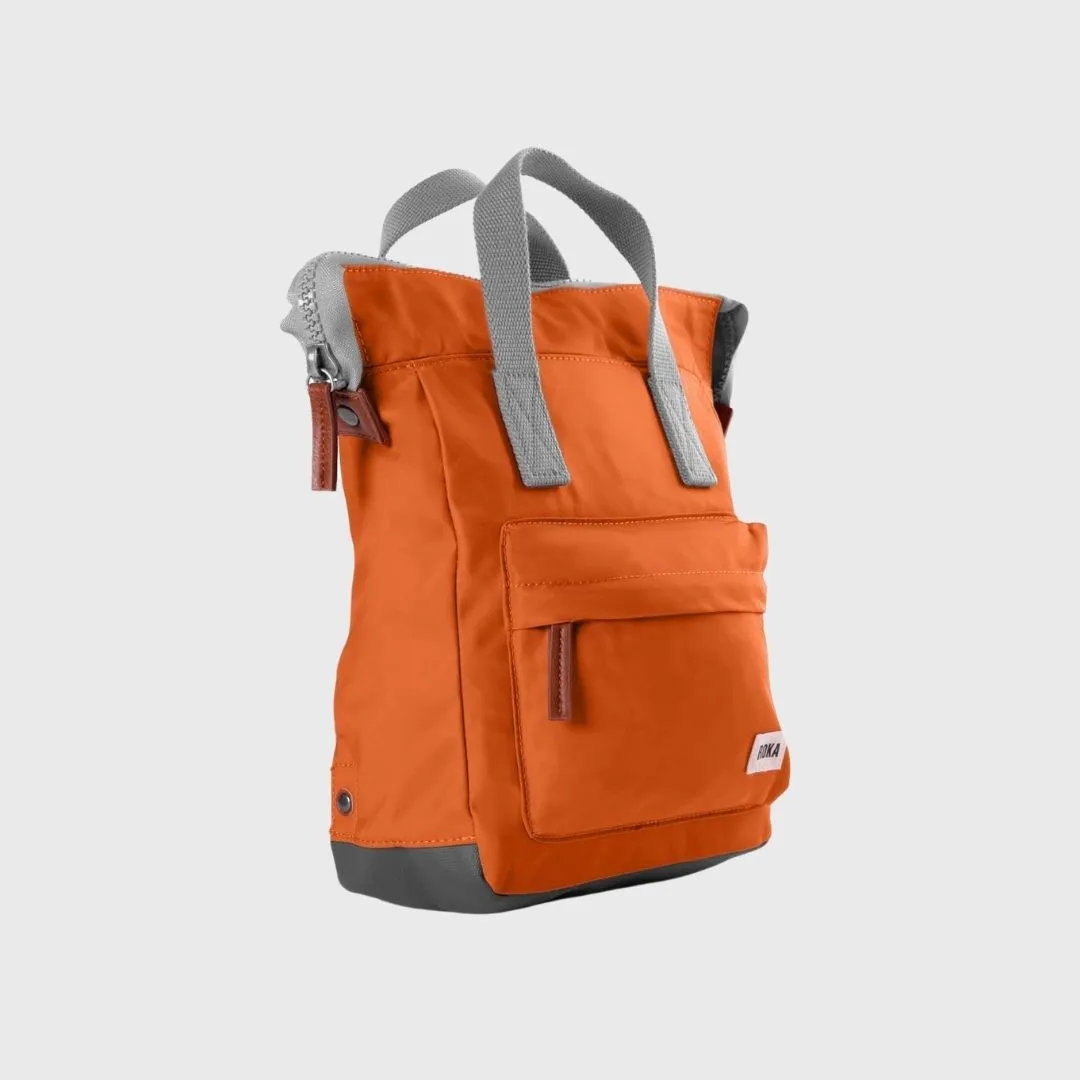 Roka London Bantry B Recycled Nylon Backpack Small Burnt Orange