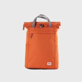 Roka London Finchley A Recycled Canvas Backpack Small Atomic Orange