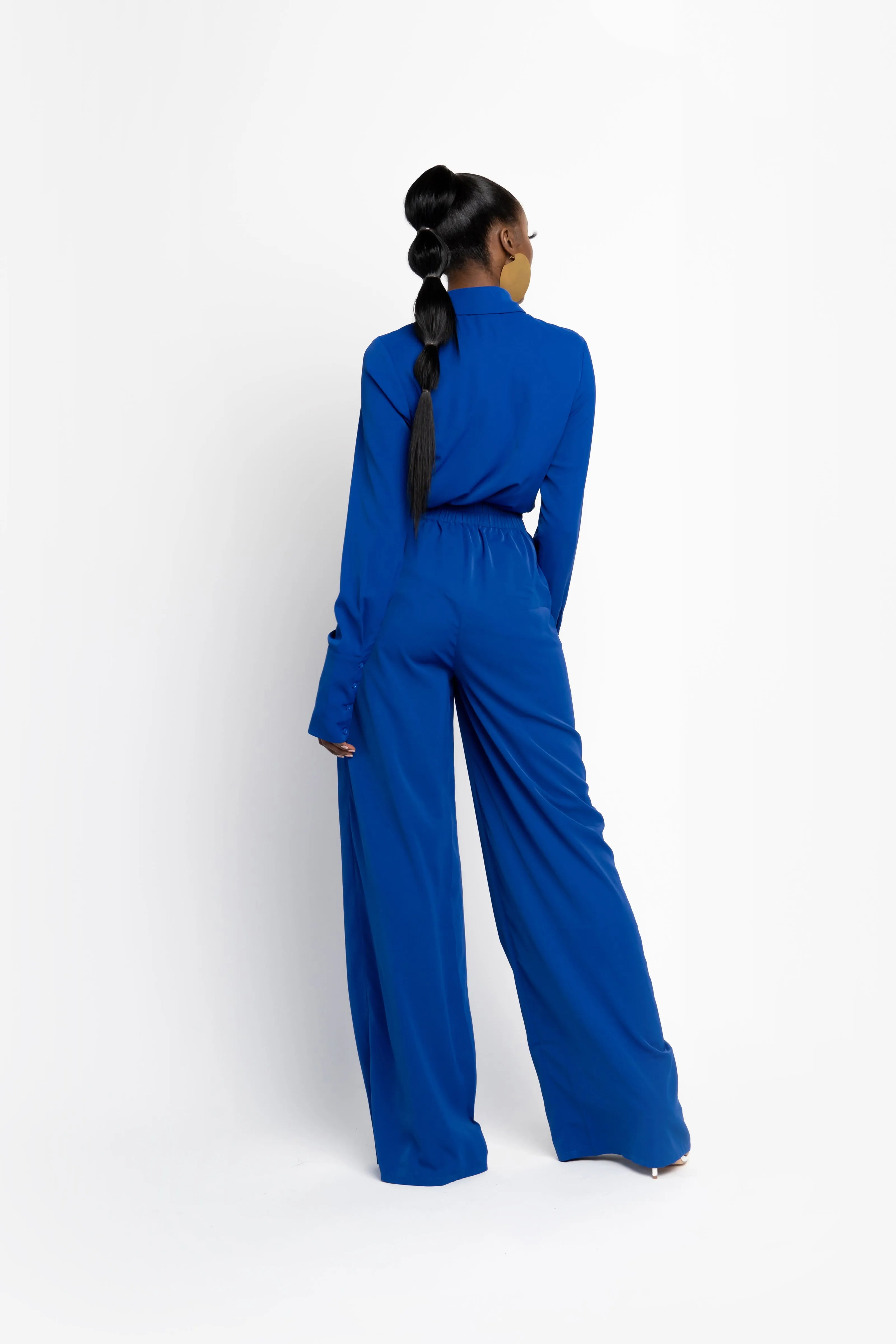 ROYAL BLUE ESTA high waist trousers