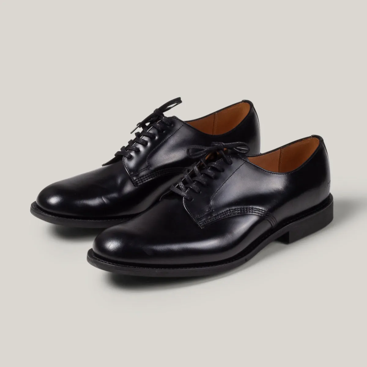 SANDERS MILITARY DERBY SHOE - BLACK