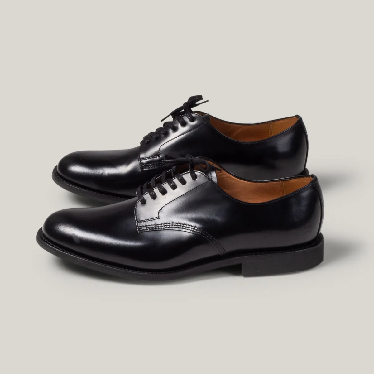 SANDERS MILITARY DERBY SHOE - BLACK