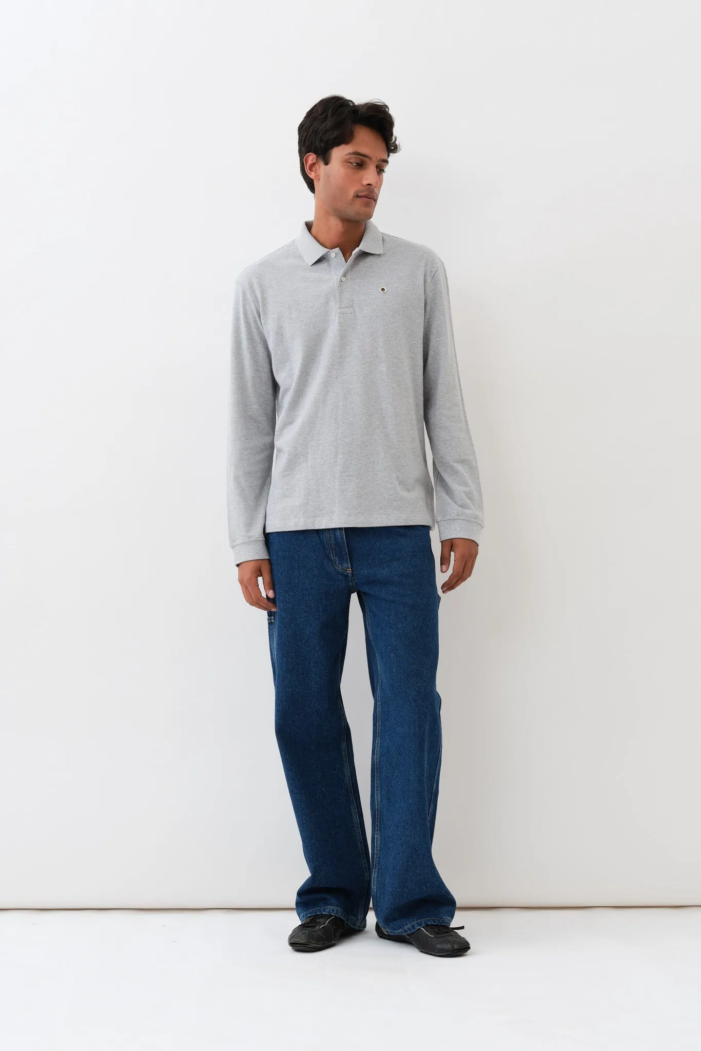 Serena Polo Shirt — Grey Melange