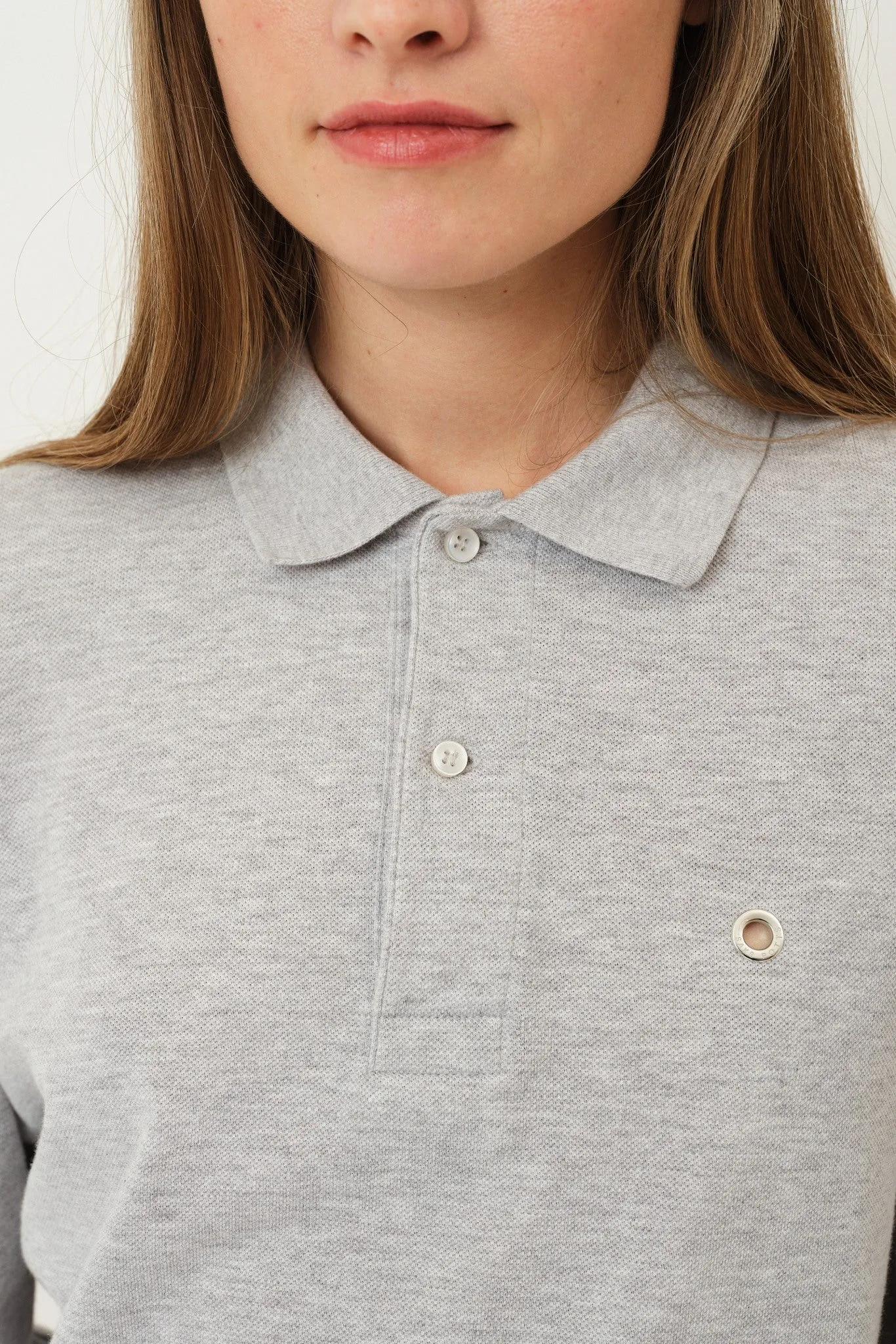 Serena Polo Shirt — Grey Melange