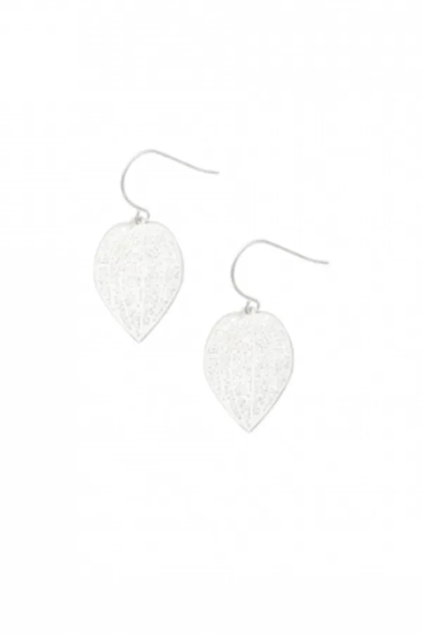 Silver Mini Leaf Lace Earrings