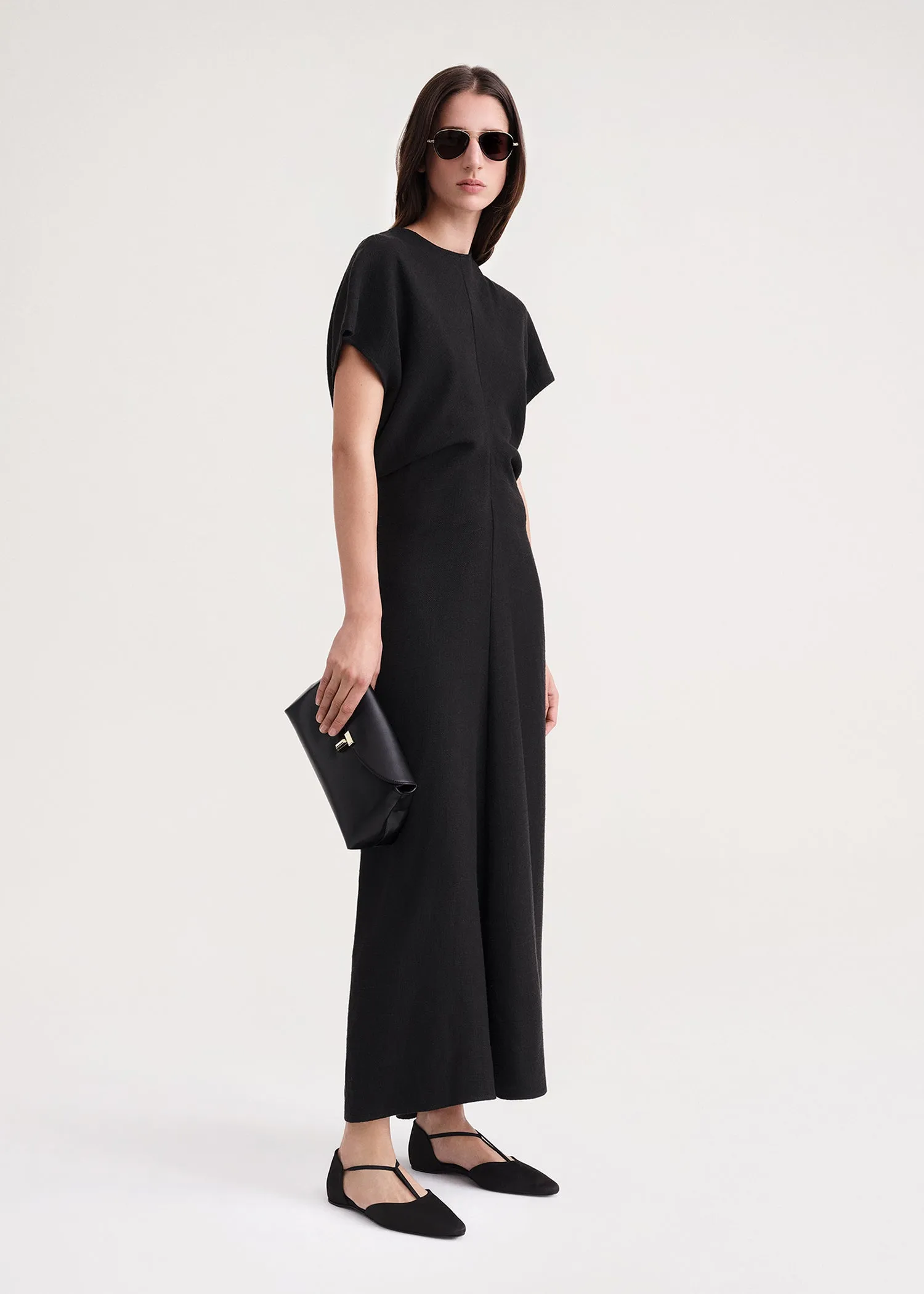 Slouch waist dress black