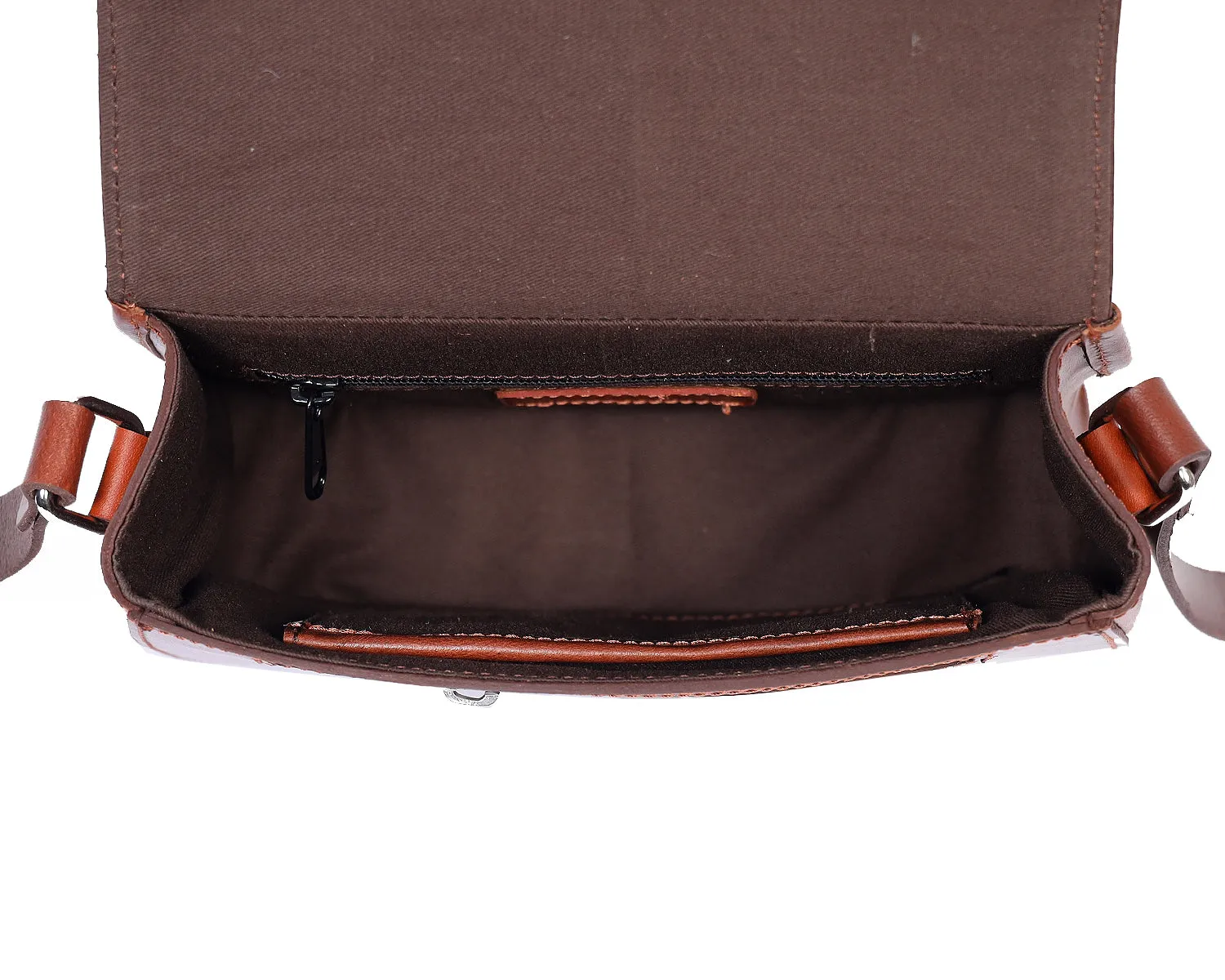 Sophisticated Style on the Go: Brown Designer Leather Sling Bag. Art: BG-1461