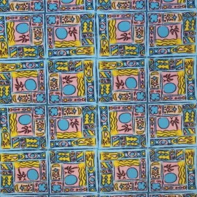 Summer Tile Printed Spandex | Blue Moon Fabrics