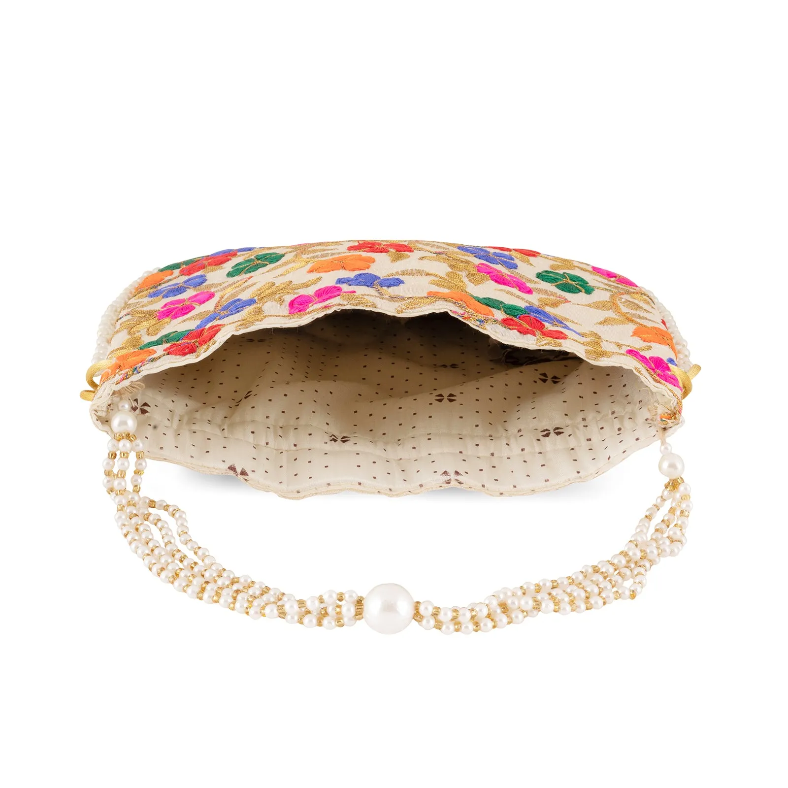 Teejh Fulwaari Multicoloured Embroidered Potli Bag