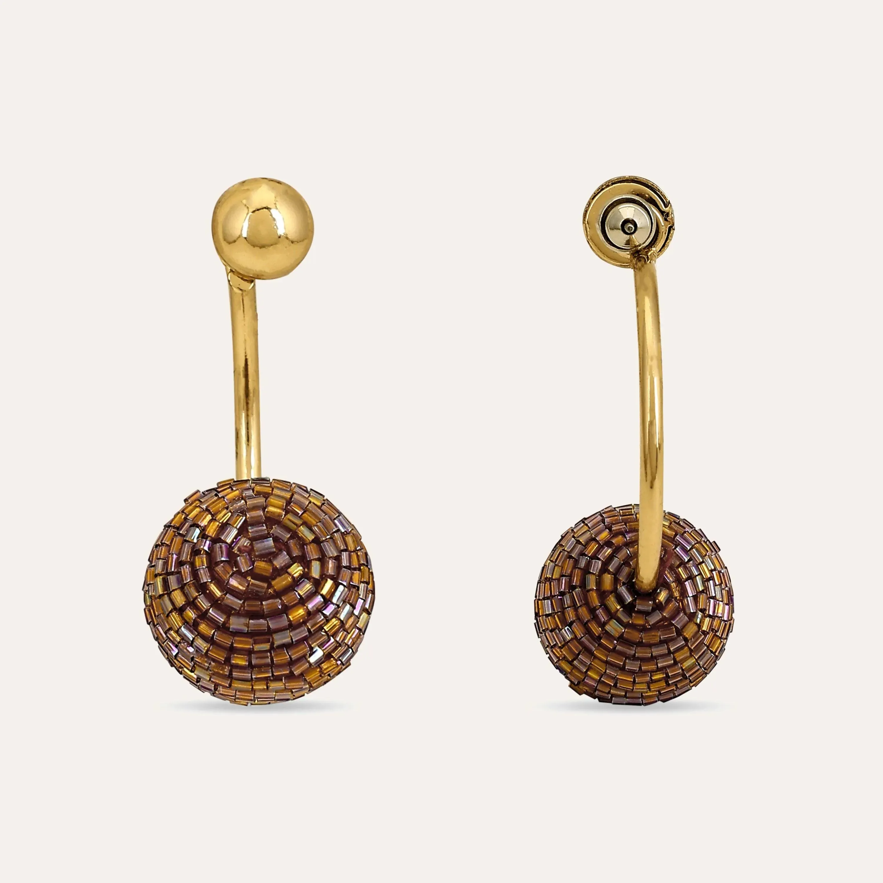 TFC Festive Stunner Gold Bead Dangler Earrings