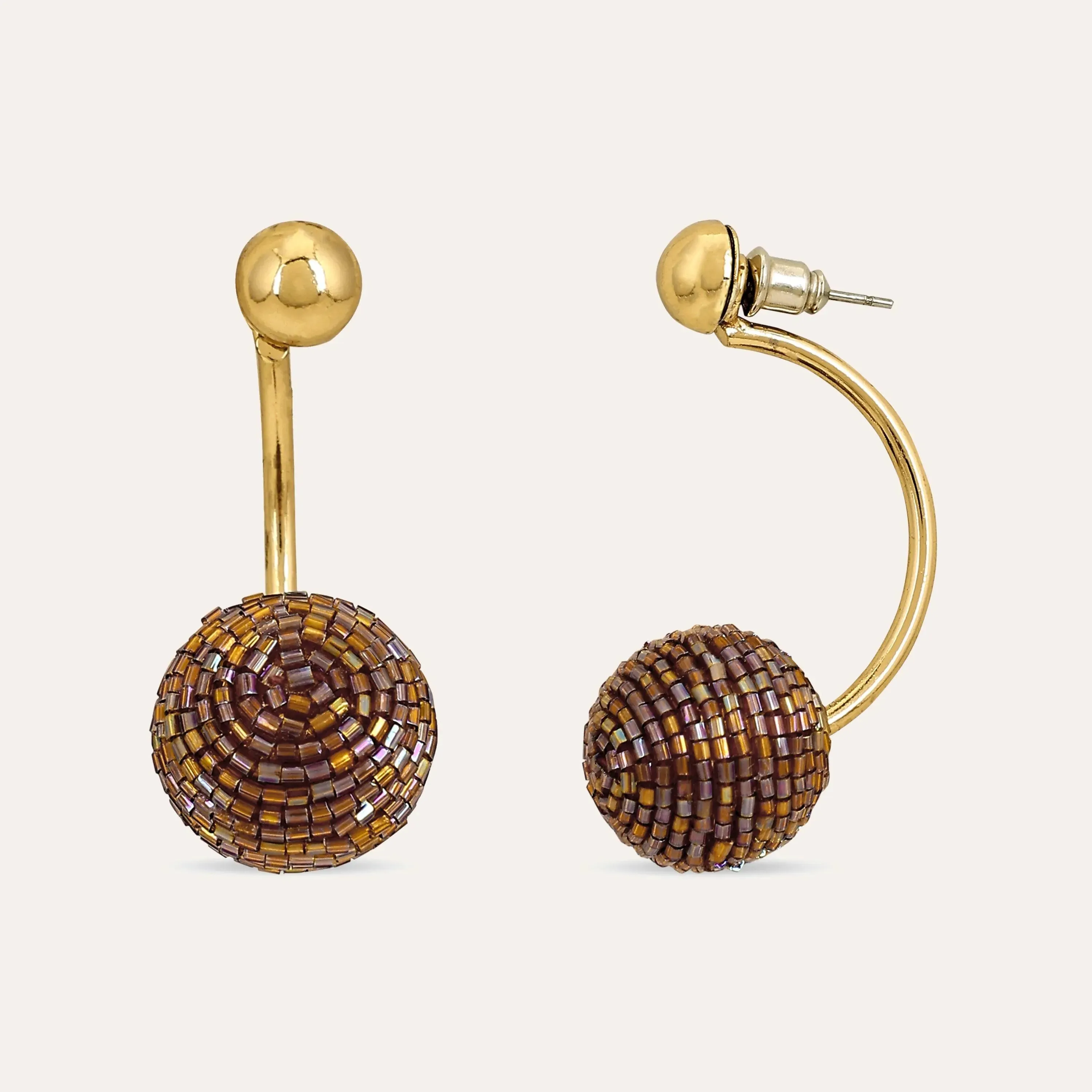 TFC Festive Stunner Gold Bead Dangler Earrings