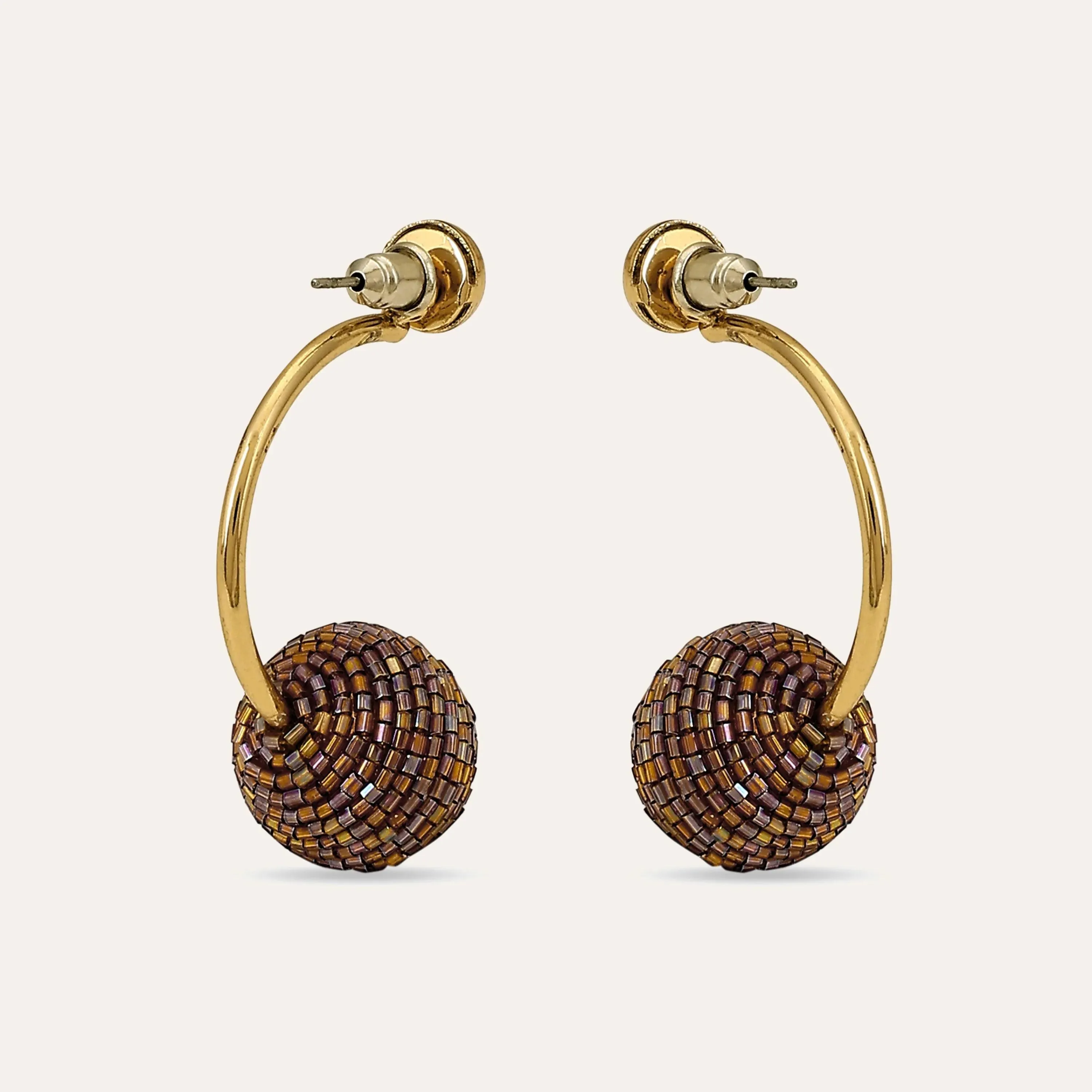 TFC Festive Stunner Gold Bead Dangler Earrings