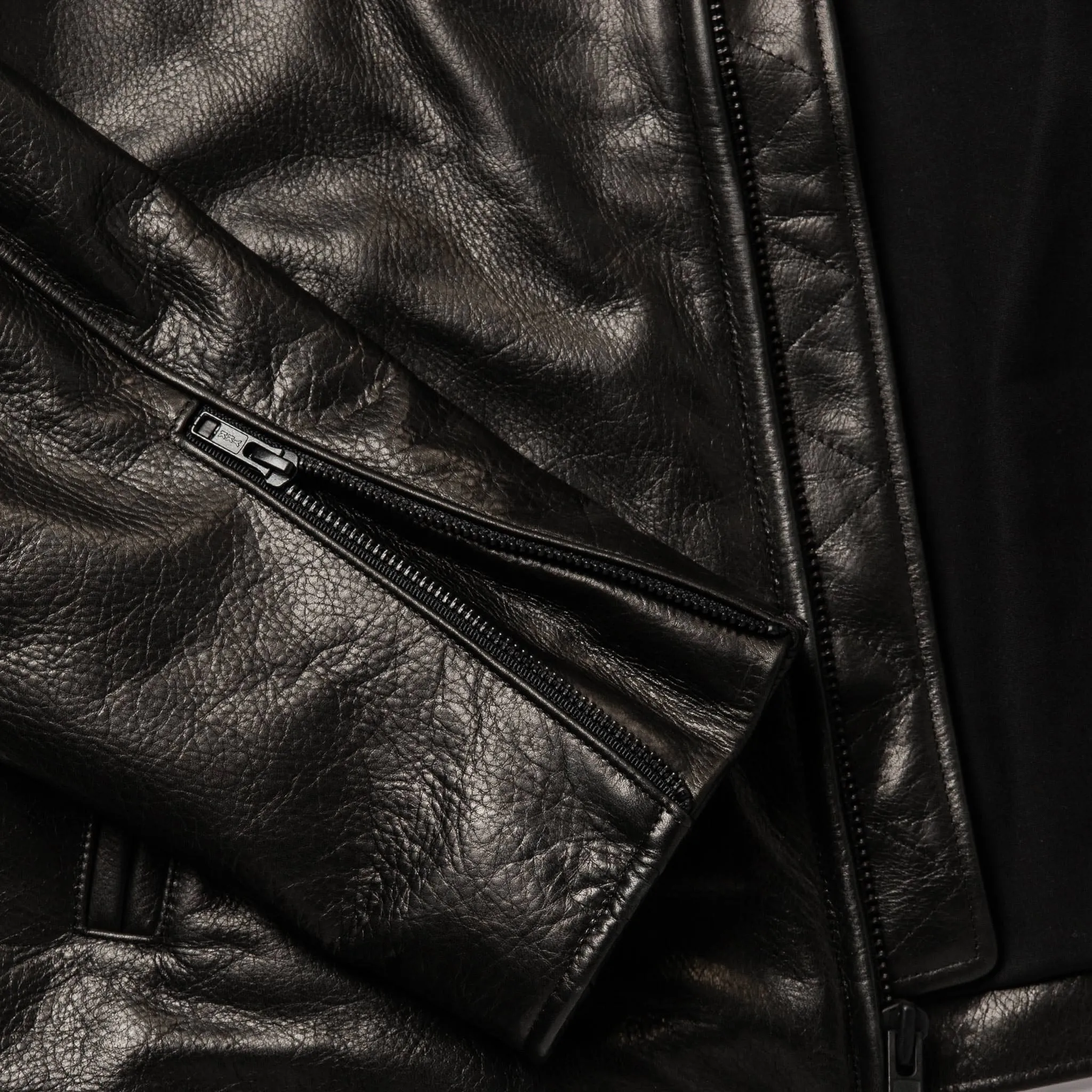 The Band Collar Moto Jacket in Black Steerhide