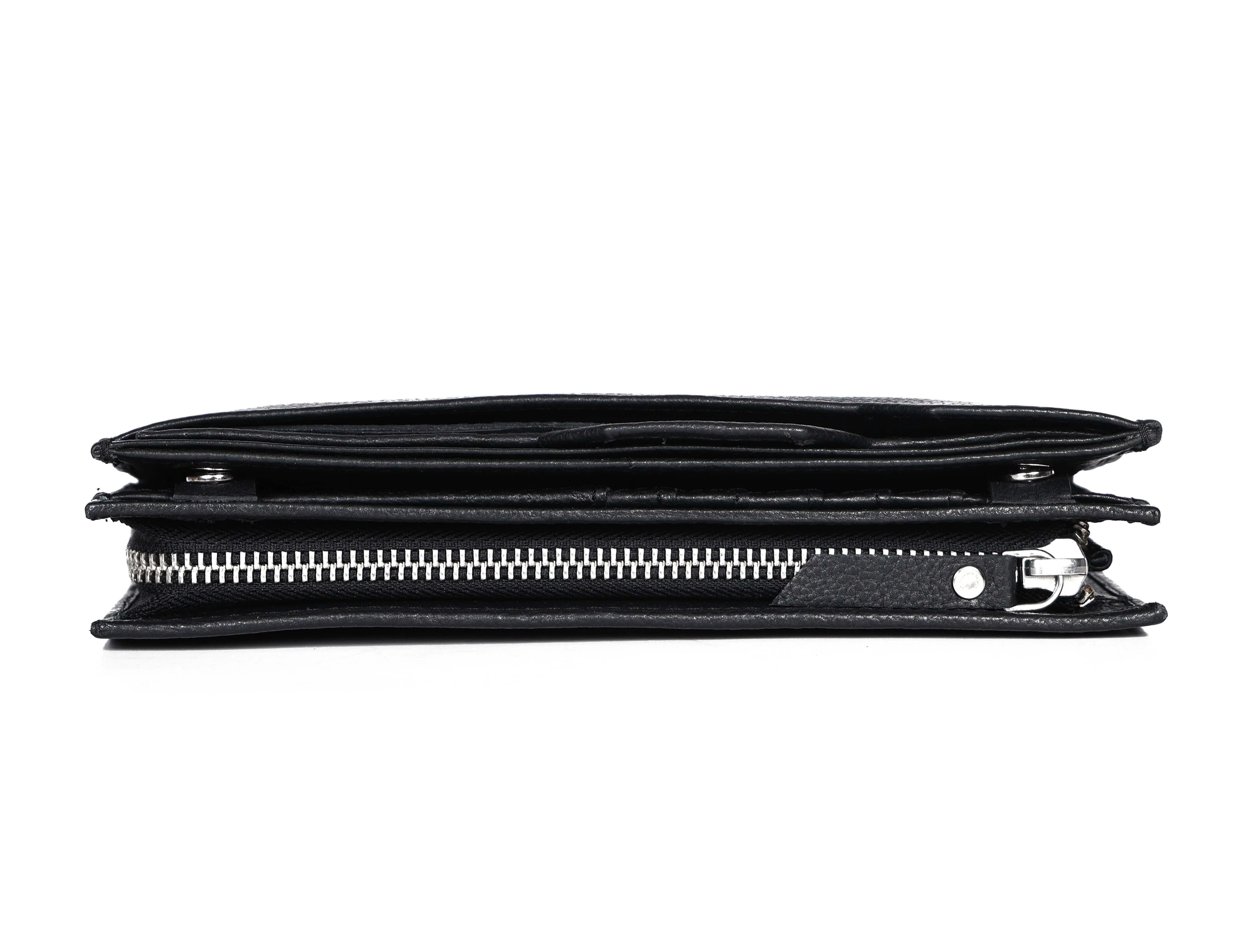 Timeless Elegance: Black Leather Clutch for Effortless Style. Art: BG-1603