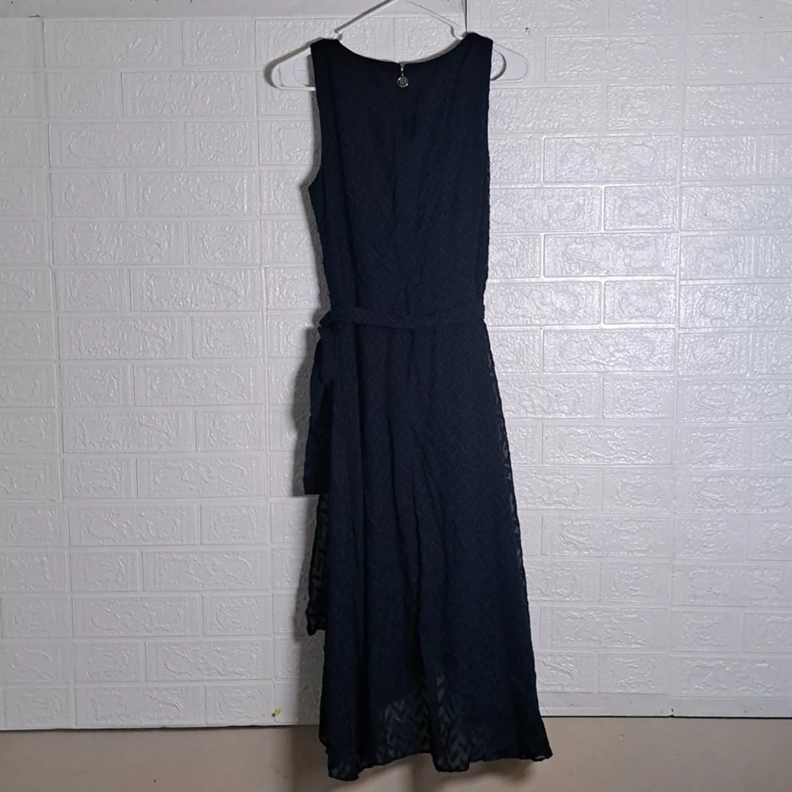 Tommy Hilfiger Chiffon Faux Wrap Dress Blue  NEW