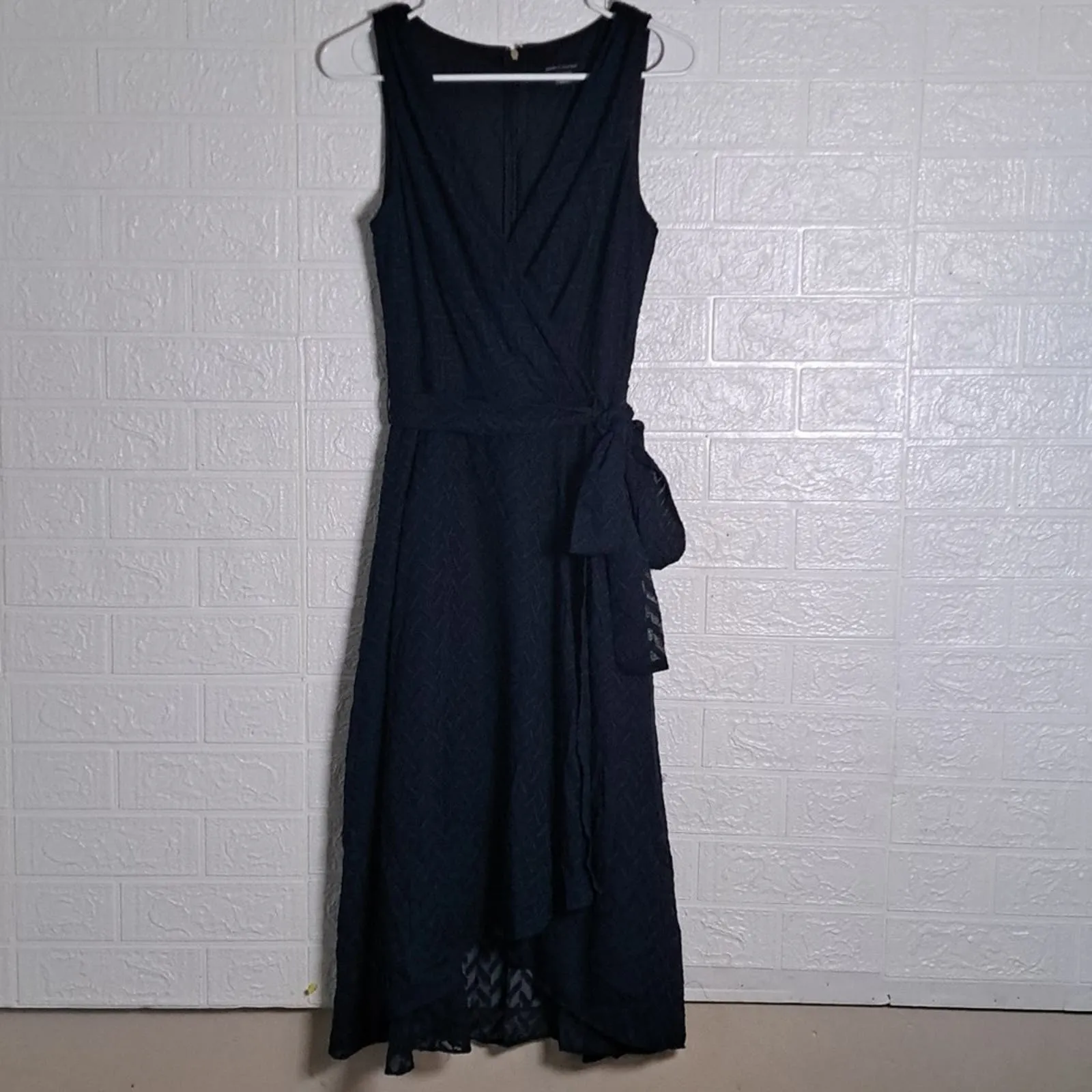 Tommy Hilfiger Chiffon Faux Wrap Dress Blue  NEW