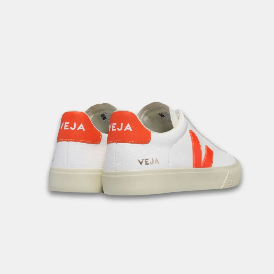 Veja Women's Campo Leather White Cobalt Orange Fluo