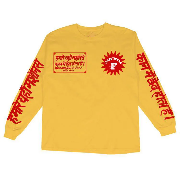 Yellow Desi Graphic Long Sleeve Tshirt